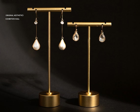 T bar Earring Stand Gold Jewelry Display Gold Jewellery Displays
