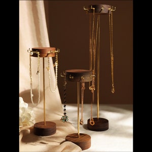 Walnut necklace display, necklace holder,necklace organizer stand,bracelet display  DS1679