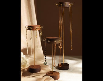 Walnut necklace display, necklace holder,necklace organizer stand,bracelet display  DS1679