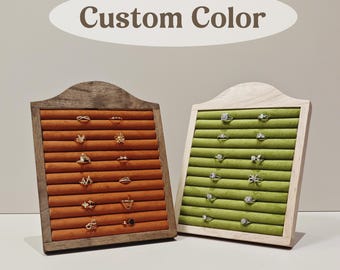 Custom Color Wood Ring Display, Wood Ring Organizer   DS2495