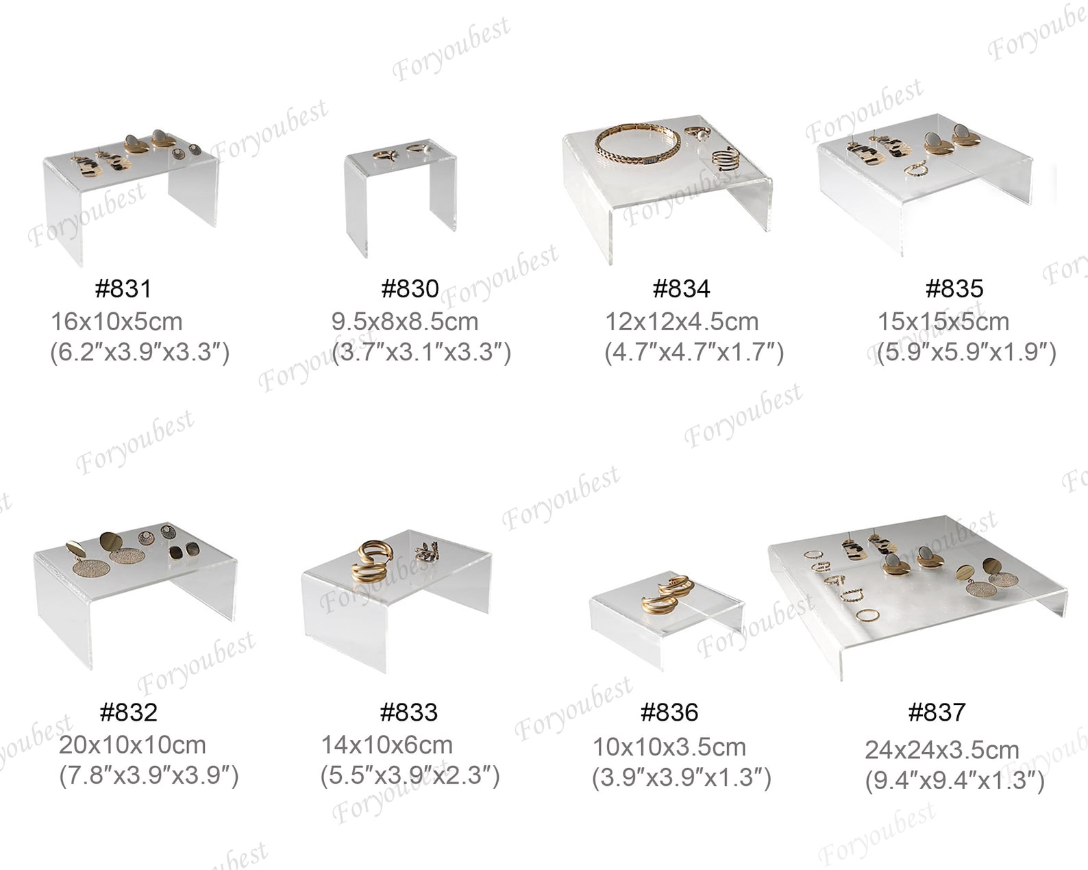 Clear Acrylic Jewelry Display Jewelry Display Tray White Etsy