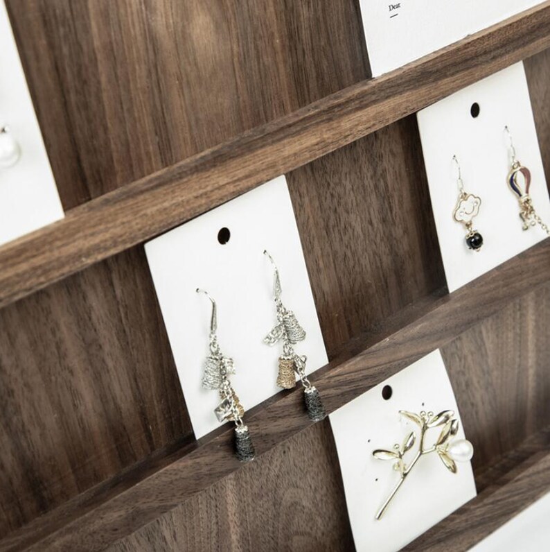 Walnut Wood Earring Display Earring Card Holder Wood Earring Etsy