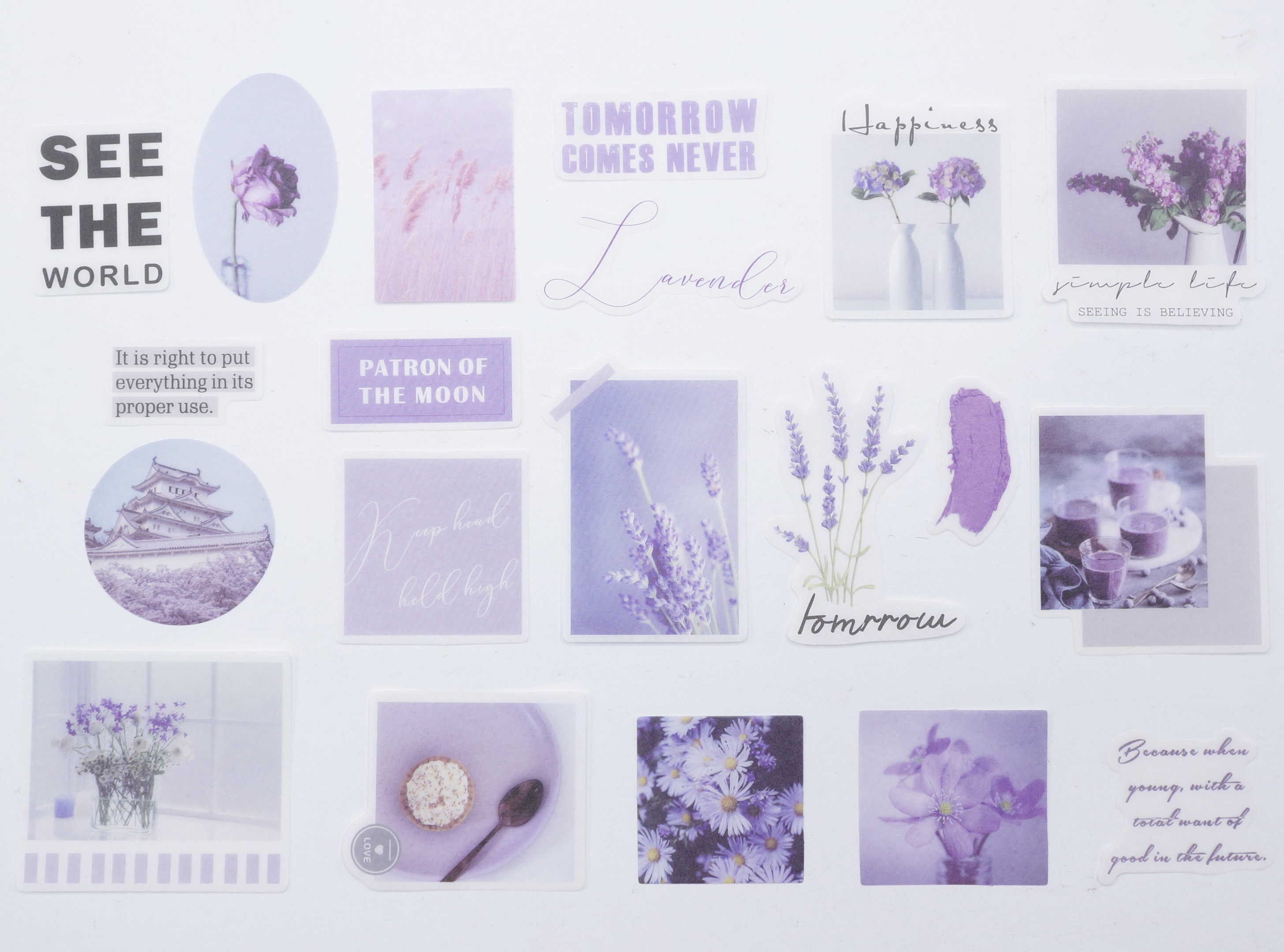 Lavender Stickers Pack Sticker Set Flower Sticker Pack | Etsy