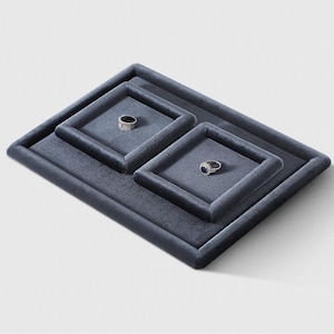 Grey Jewelry Tray, Drawer Organizer, Velvet Jewelry Display, Jewelry Organizer Trays  DS2378