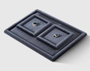 Grey Jewelry Tray, Drawer Organizer, Velvet Jewelry Display, Jewelry Organizer Trays  DS2378