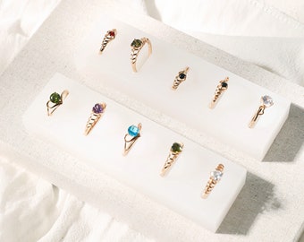 Acryl-Ring-Display, Acryl-Schmuck-Display, Ringständerhalter, weißes Ring-Display DS2139