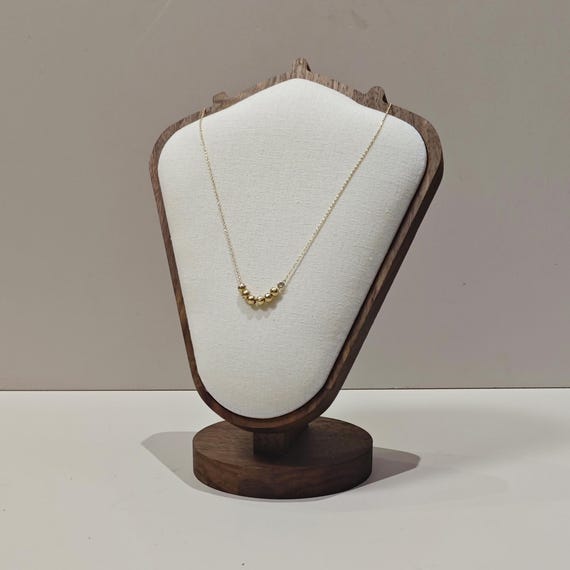 Walnut linen jewelry display, necklace bust, wooden jewelry organizer  stand,necklace display, necklace holder DS2398
