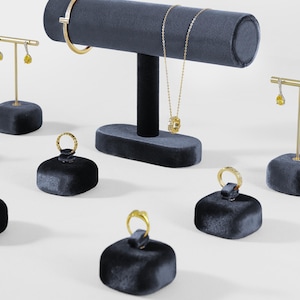 Velvet gray bracelet display, bracelet organizer stand, bracelet stand holder  DS2423