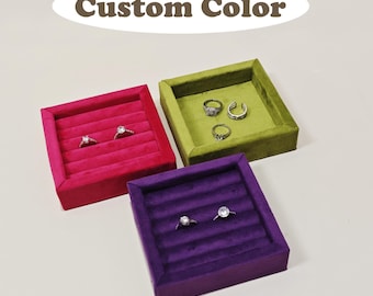Custom Color Velvet Jewelry Display Tray: Ring Organizer