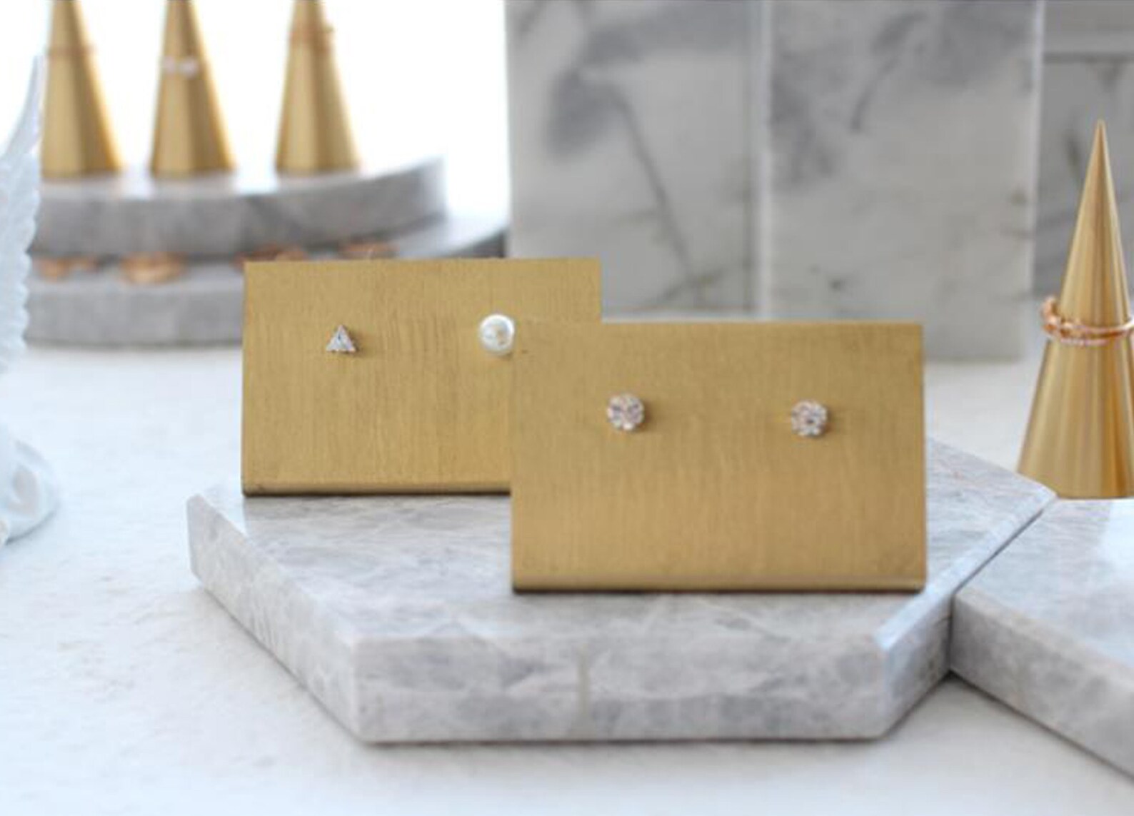 White marble jewelry display white jewelry organizer stand Etsy