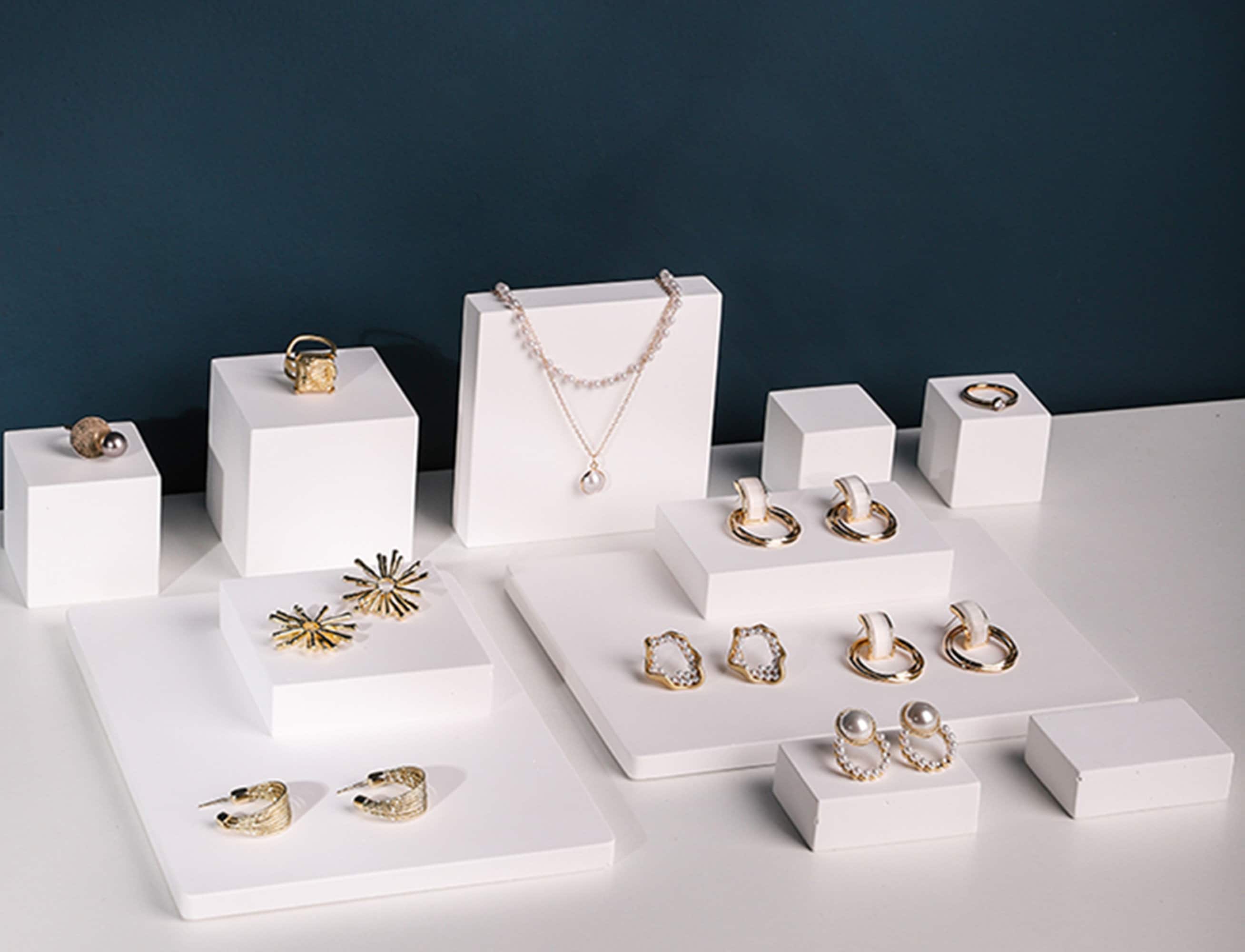 石膏ジュエリーディスプレイ、ホワイトジュエリーオーガナイザー
