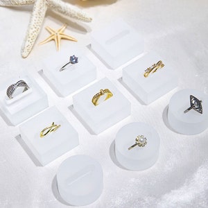 Acrylic ring display, acrylic jewelry display, ring stand holder, white ring display  DS1957