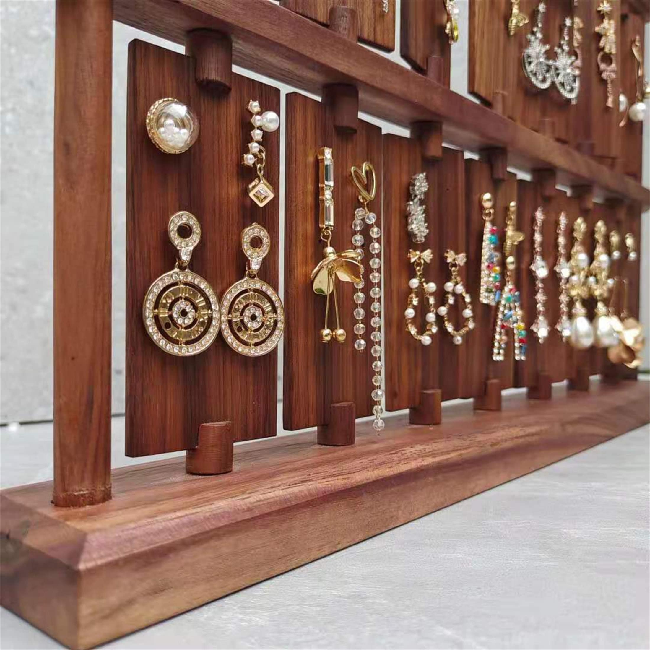 Walnut wood earring display earring holder wood earring Etsy