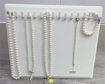 Expositor de joyería blanca, soporte organizador de collares, expositor de collares, soporte para collares DS2125