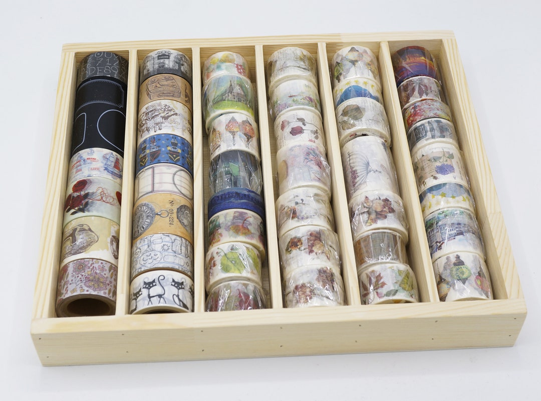 Wooden Washi Tape Storage Tray Masking Tape Organizer Washi Etsy