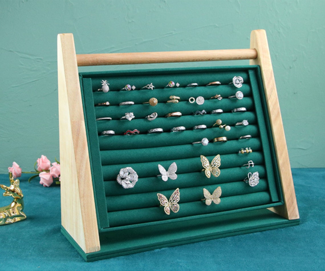 Wood Ring Display Jewelry Organizer Stand Ring Stand Holder Etsy