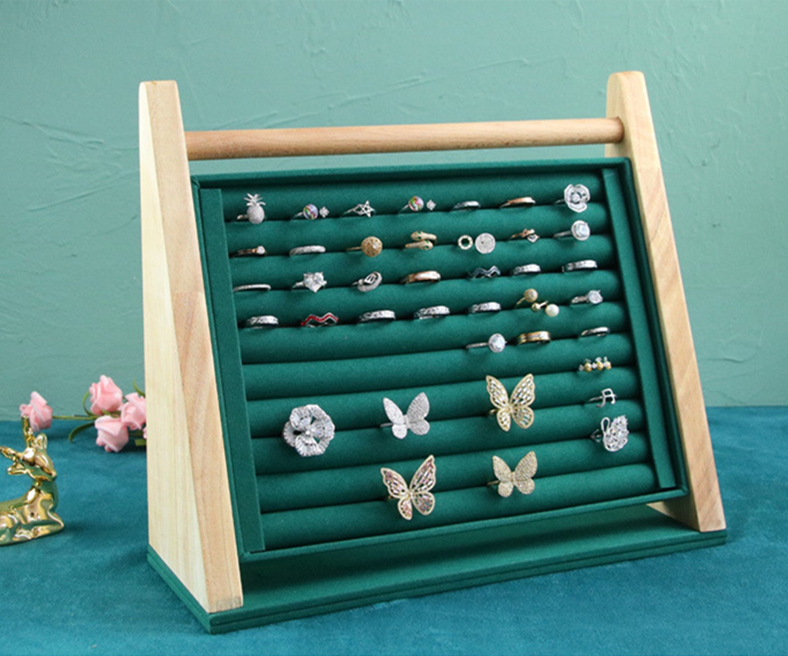 Wood Ring Display Jewelry Organizer Stand Ring Stand Holder Etsy