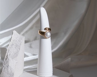 Gypsum ring holder cone, ring display, white jewelry organizer stand,white ring stand holder  DS1205