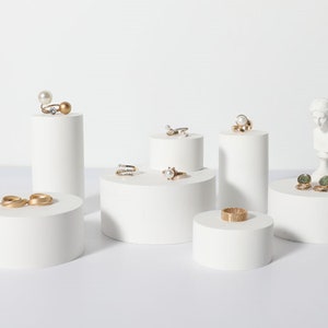 Espositore per gioielli in gesso, supporto per organizzatore di gioielli circolari, display per gioielli bianchi, strumento di fotografia di gioielli DS1210