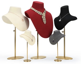 Busto de collar, soporte de collar, exhibición de maniquí, exhibición de joyería, soporte modelo de collar DS1861