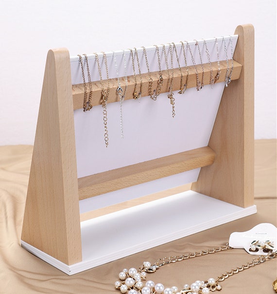 Wooden necklace stand deals