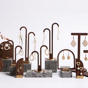 Wood Earring Display, T-Bar Earring Display Stand,Wood Jewelry Display    DS1409