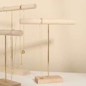 Wood T-Bar Necklace Holder, Long Necklace Stand, Pendant Stand, Bracelet Display  DS1755