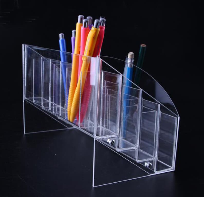 Support de marqueur acrylique Rack Markers Holder / Pinceau de maquillage / Organisateur cosmétique / Porte-stylo / Porte-crayon / Supports à outils TZ697 image 2