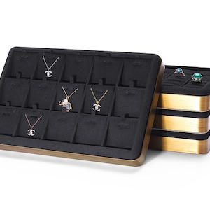 Velvet Pendant Holder Trays, Necklace Display Trays, Velvet Jewelry Display Tray,Black Jewelry Display   DS1471