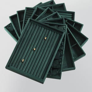 Green Velvet Jewelry Trays, Necklace Display Trays, Ring Display Tray  DS2384