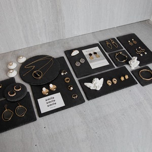 Black jewelry display, black jewelry organizer stand, black display tray   DS1665