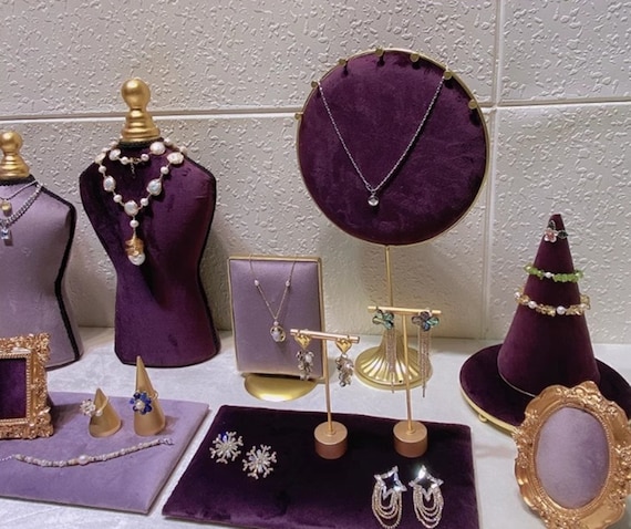 Purple Jewelry Display, Velvet Jewelry Display, Jewelry