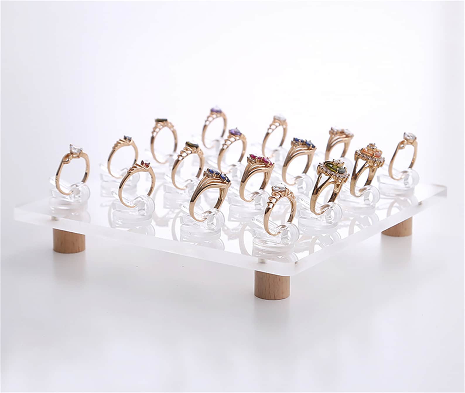 Lot De 7 Présentoirs à Bagues En Acrylique Transparent - Pour Vitrine Ou Boutique, Neuf Avec étiquettes