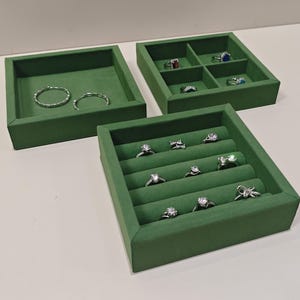 Green velvet jewelry display,jewelry tray, jewelry store design,jewelry display for market booths  DS2314
