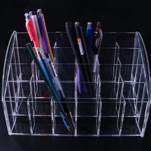 Support de marqueur acrylique Rack Markers Holder / Pinceau de maquillage / Organisateur cosmétique / Porte-stylo / Porte-crayon / Supports à outils TZ697 image 5