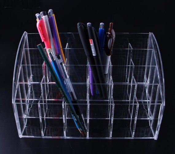 Acrylic Transparent Marker Holder Stationery Storage Box Pen Pencil Desk Marker  Organizer Office School Supplies Storage Shelf
