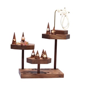 Walnut wood jewelry display,  jewelry photography tool, jewelry display for market booths,ladder jewelry display stand  DS1709
