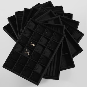 Black Velvet Jewelry Trays, Necklace Display Trays, Ring Display Tray  DS2385