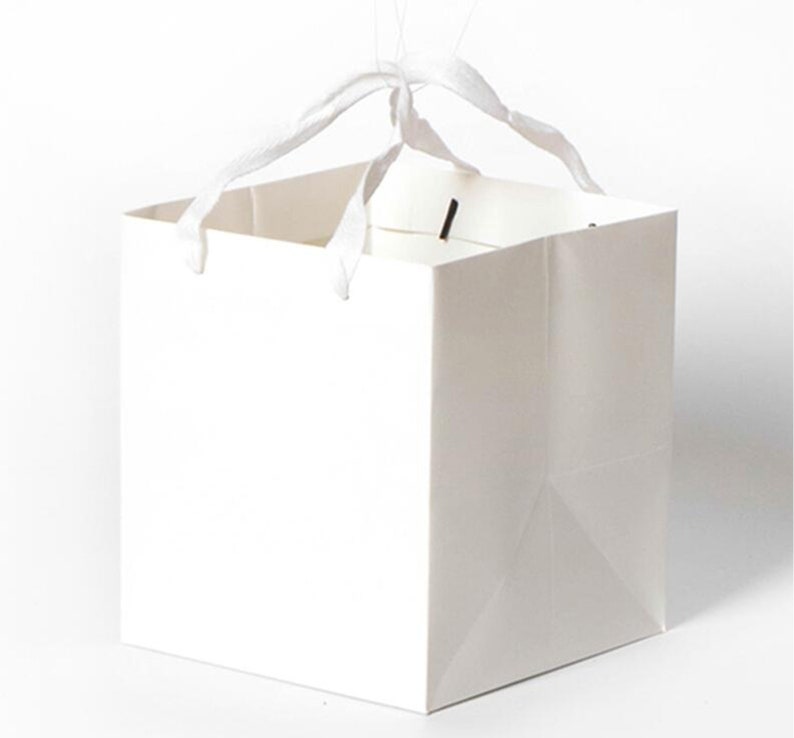 10 x Square Kraft Paper Bags with Handle / Kraft Shopping Bags Etsy