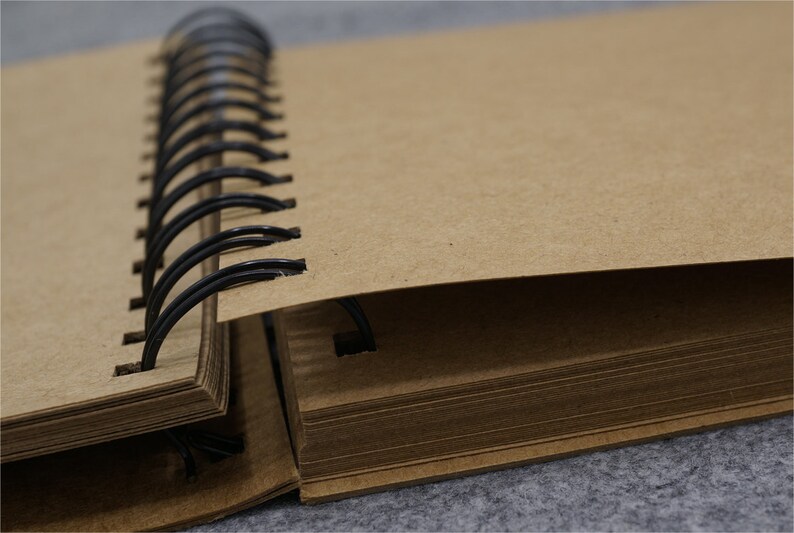 Spiral Bound Blank Wedding Guest Book Kraft Photo Album Ring Etsy