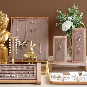 Samt Schmuck-Display, Schmuck Shop Design,Samt Ring Display,Samt Halskette DS1763