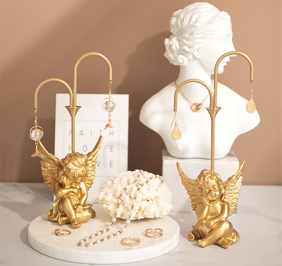 Buy Gold Angel Earrings Display, Jewelry Organizer Stand,earring Holder,accessories  Display,jewelry Store Design DS1589 Online in India - Etsy