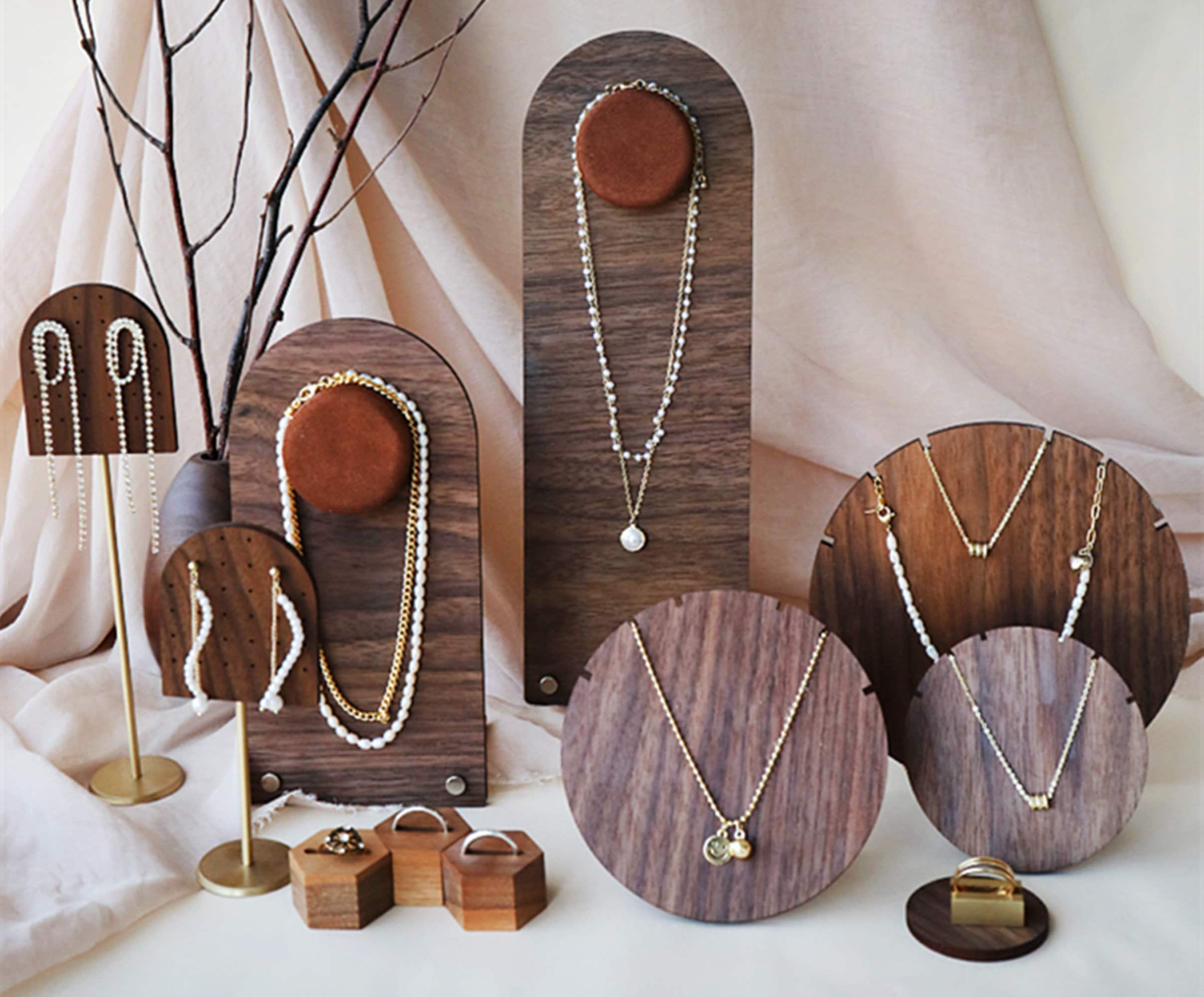 Lolalet Wooden Necklace Display Stands for Selling, Freestanding Multiple  Necklaces Stands and Displays for Vendors, Jewelry Displays Holders for