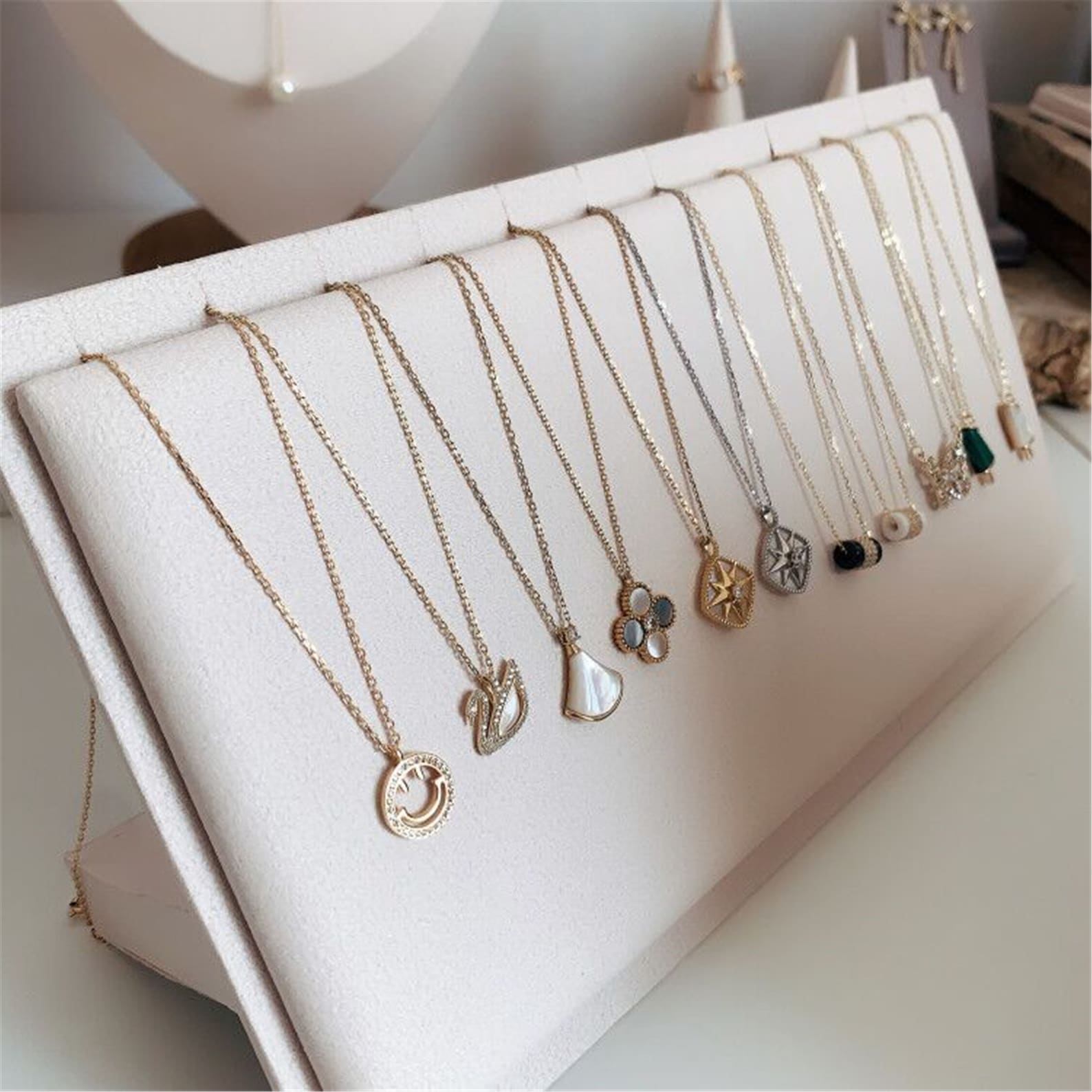 Adugay Halskettenhalter Beige - Schmuckbaum Organizer Für Damen & Mädchen