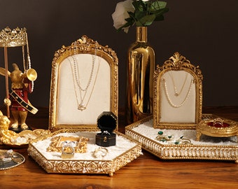 White Jewelry Display Frame, Necklace Display Stand, Jewelry Display Tray   DS1447