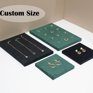 Personalized Velvet Jewelry Display Tray - Custom Size & Color