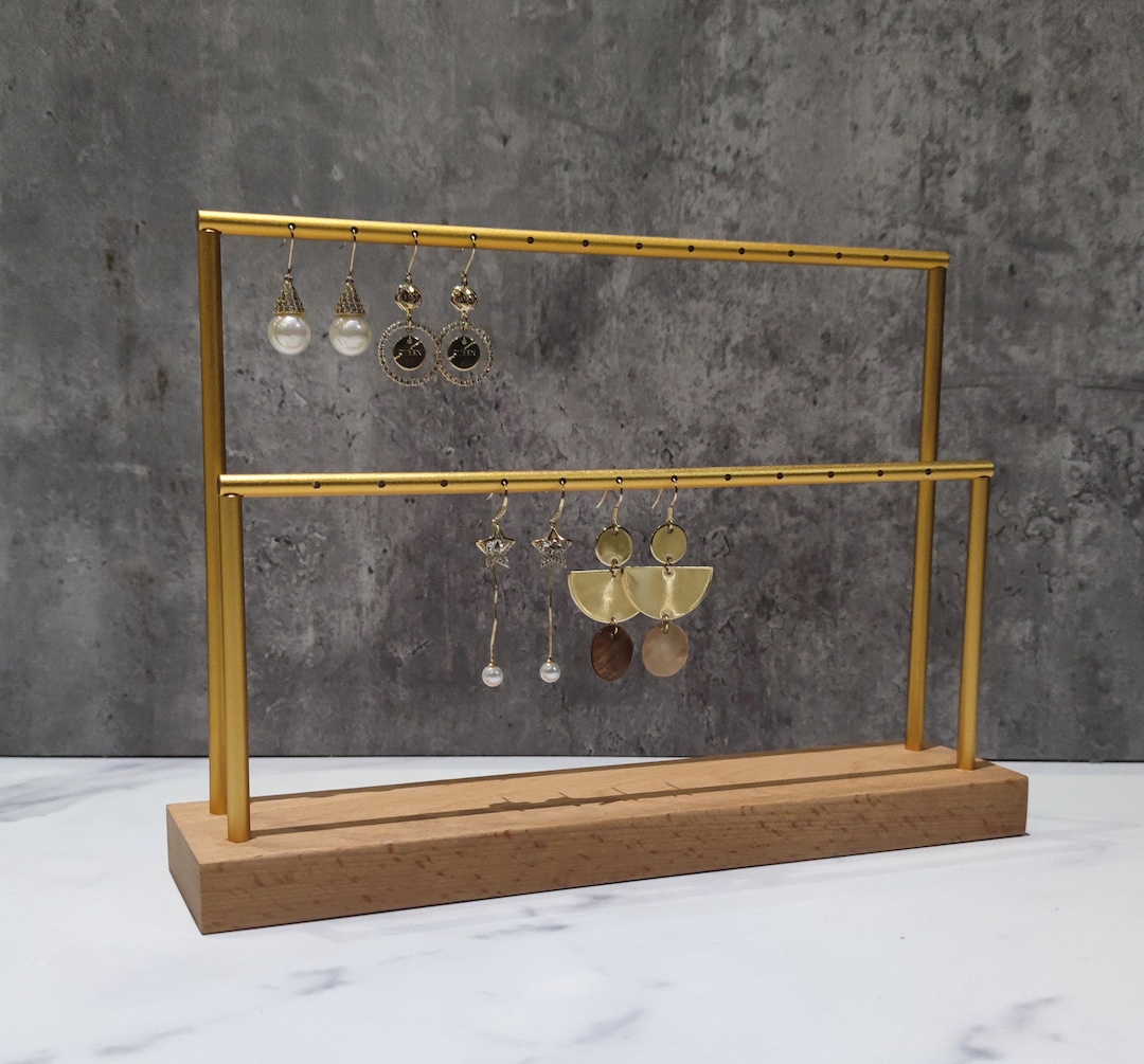 Wood Earring Display, Earring Holder, Wooden Jewelry Organizer Stand