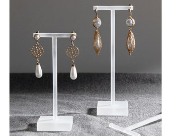 T-bar frosted acrylic earring stand, acrylic jewelry display, acrylic earrings displays, jewelry photography tool   DS1208