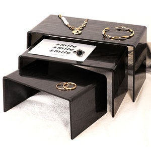 Black acrylic jewelry display, jewelry display tray, black jewelry diplay,,ladder jewelry display stand, jewelry photography tool  DS1475