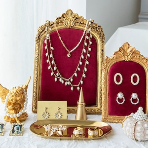 Roter Schmuckständer, Halskettenständer, Schmuckständer aus Messing DS1430